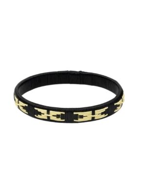 Pulsera de Werregue Negra y Beige Patrón Cadena – Unisex, Ajustable