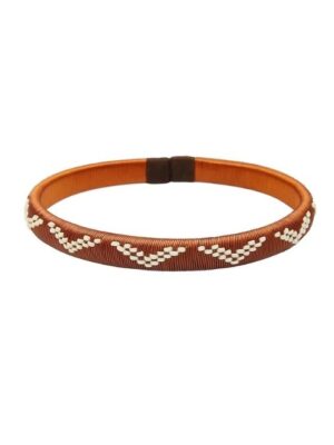 Pulsera de Werregue Cobre y blanco con Diseño Ondas – Unisex, Ajustable