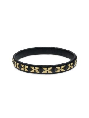 Pulsera de Werregue Negra y Beige Patrón X – Unisex, Ajustable